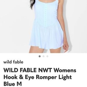 Wild Fable Women's Pastel Smocked Back Blue Romper Size L